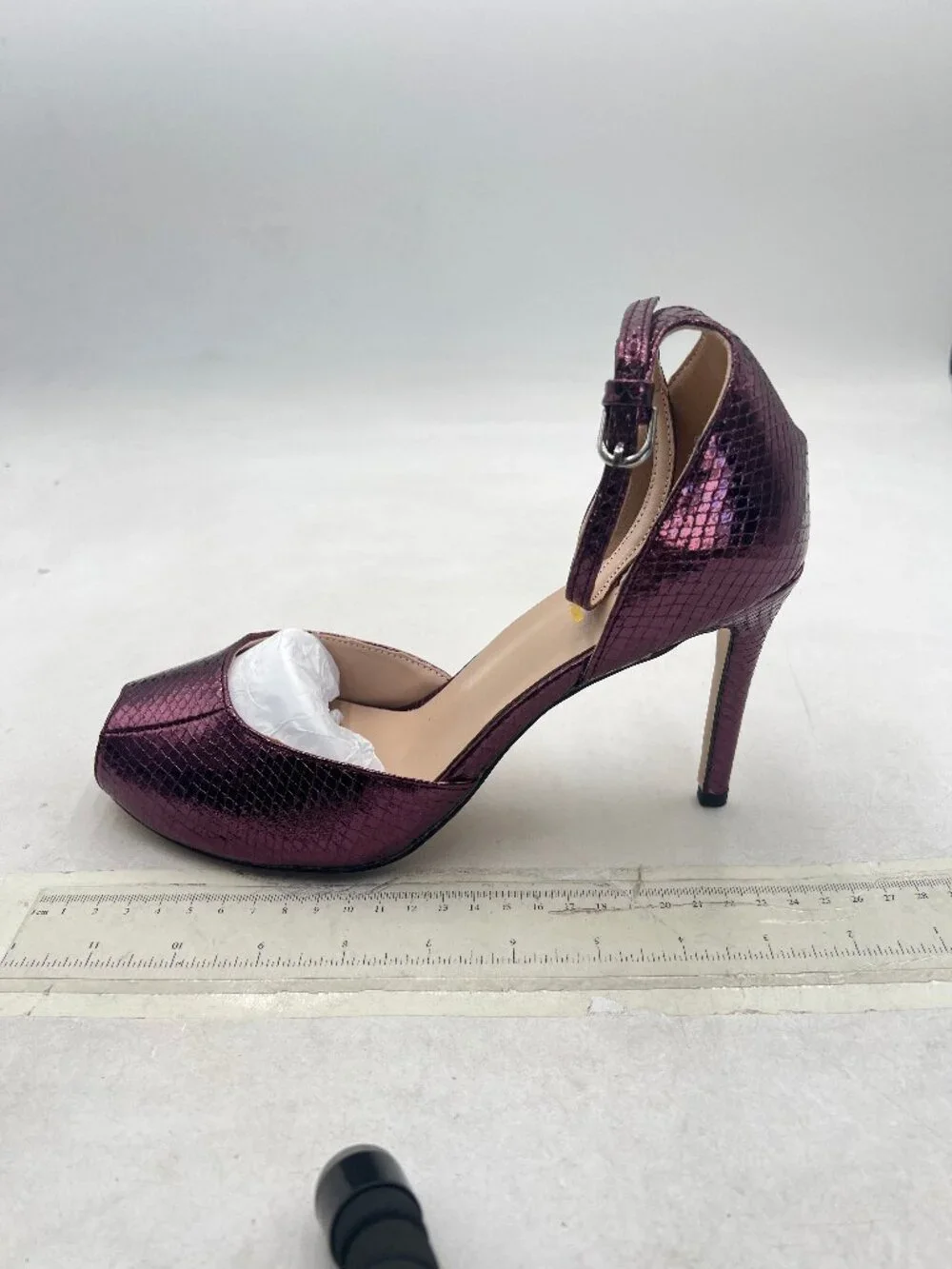 FSJ Purple Stiletto High Heels Sandals Peep Toe Pumps Ankle Straps Bridal Shoes